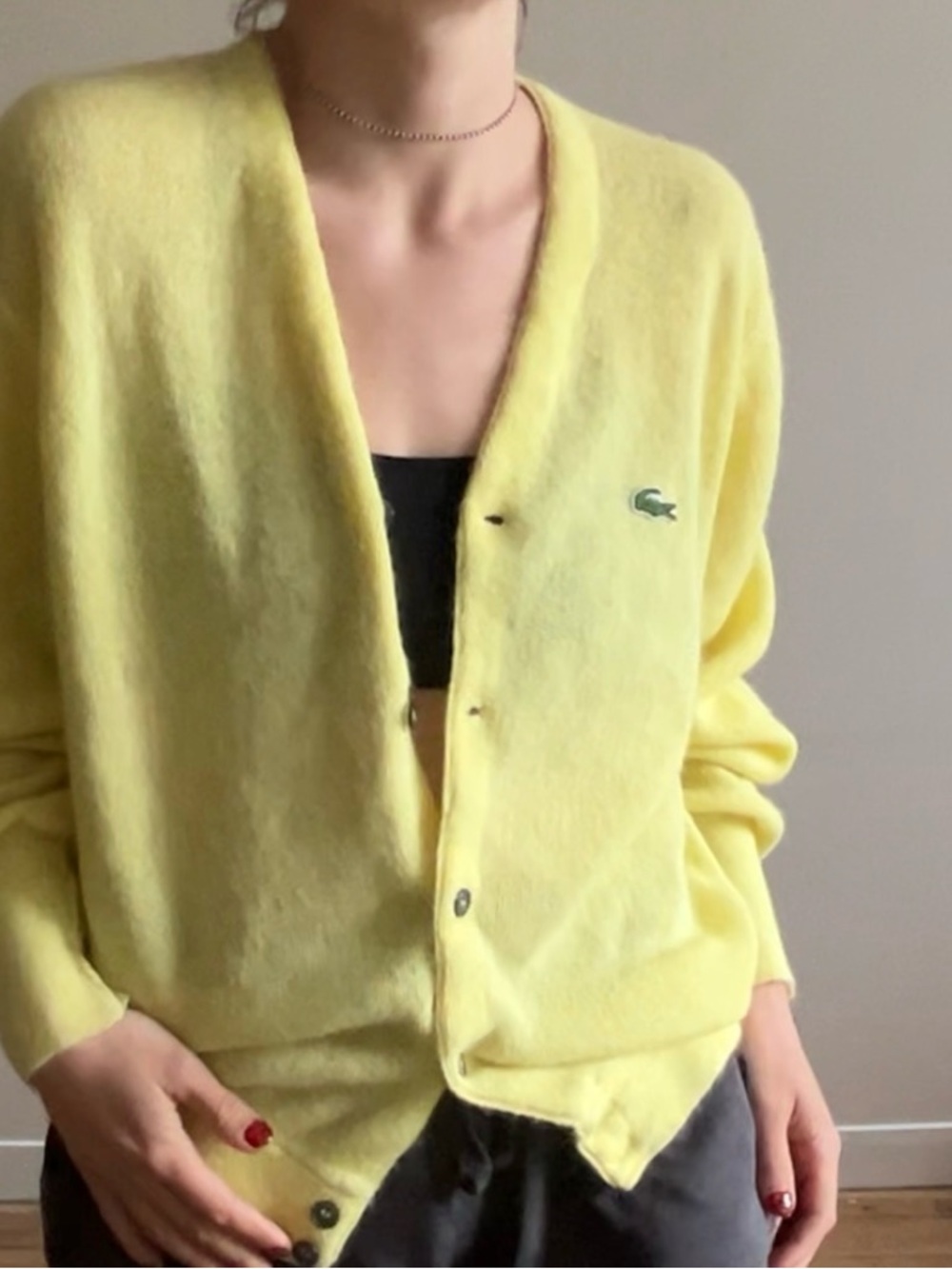 Vintage 60s Izod of London Lacoste Yellow Cardigan